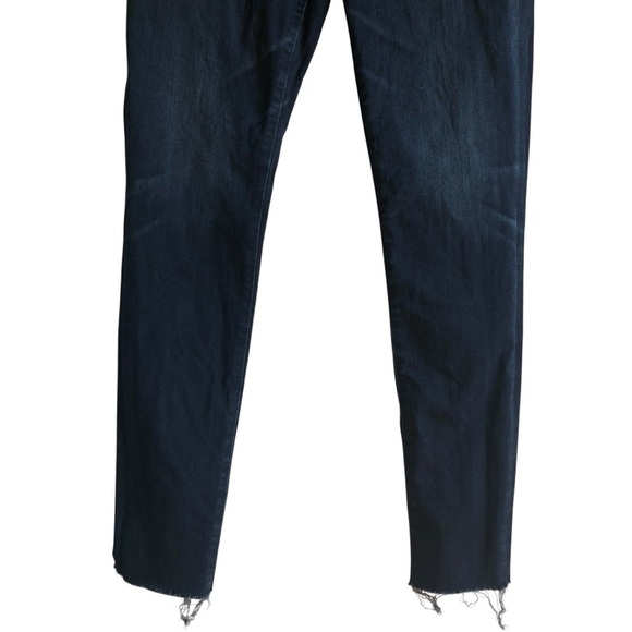 AG The Mila Ankle Sz 27 Super High Rise Skinny Frayed Crop Hem Dark Indigo Wash - Picture 11 of 16